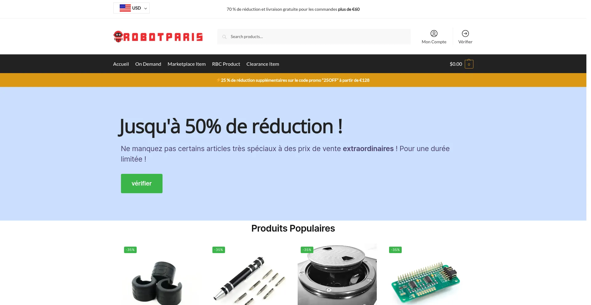 Website screenshot of Robotparisfr.com