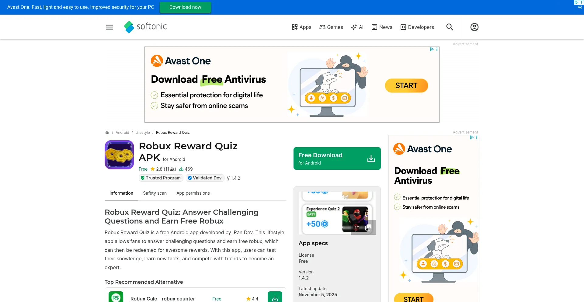 Robux-reward-quiz.en.softonic.com