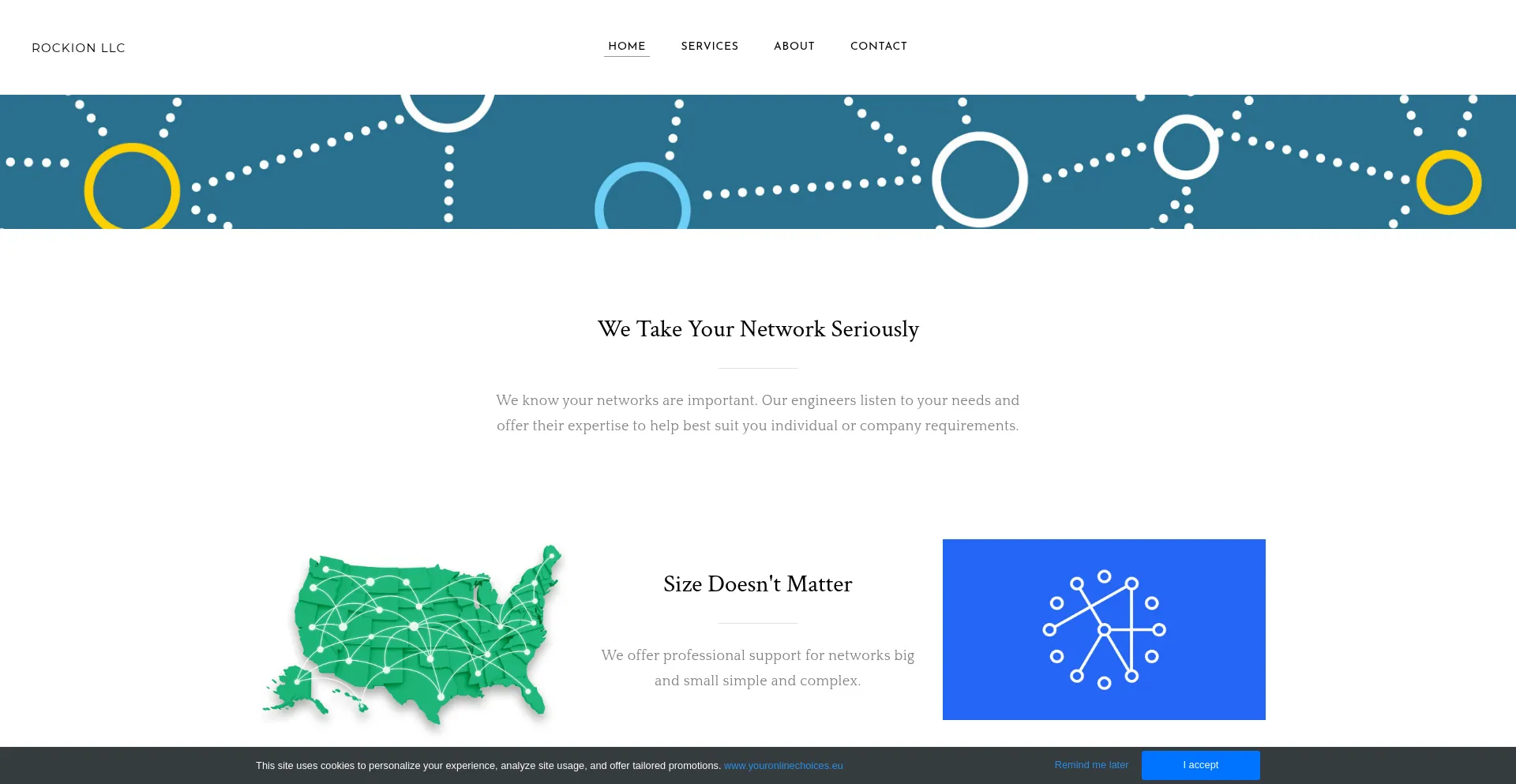 Website screenshot of Rockionllc.com