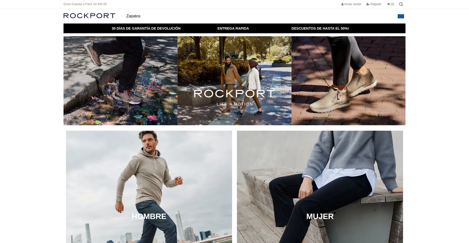Website screenshot of Rockportoutletespana.es