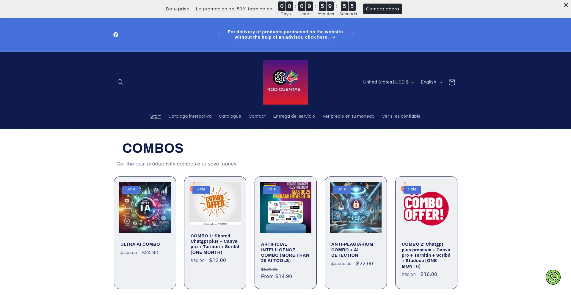 Website screenshot of Rodcuentas.com