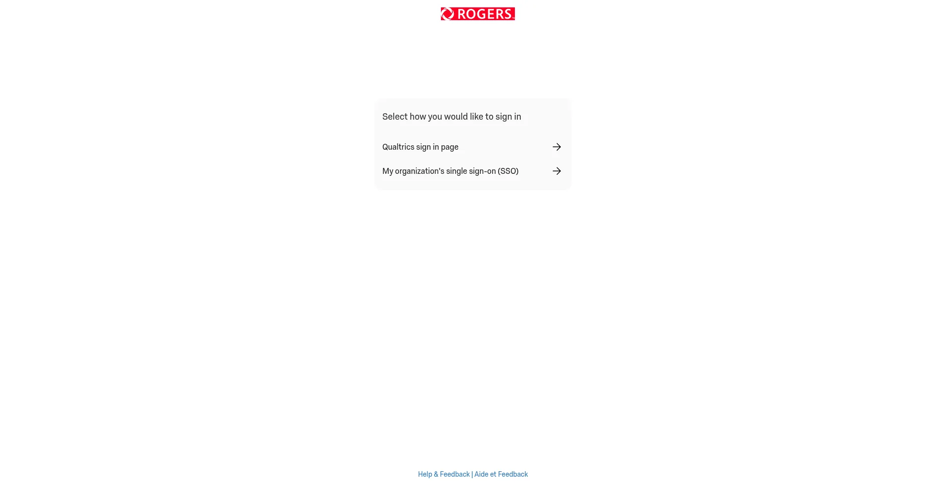 Website screenshot of Rogers.qualtrics.com