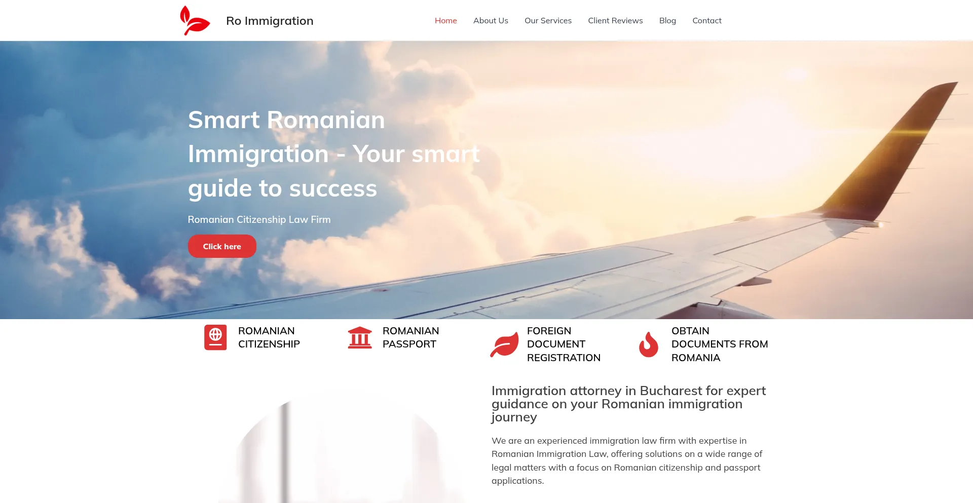 Website screenshot of Roimmigration.com