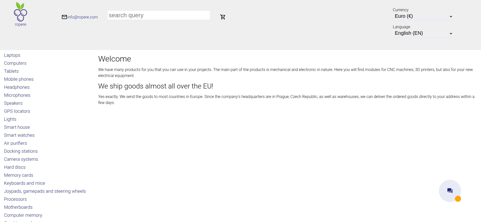 Website screenshot of Ropere.com