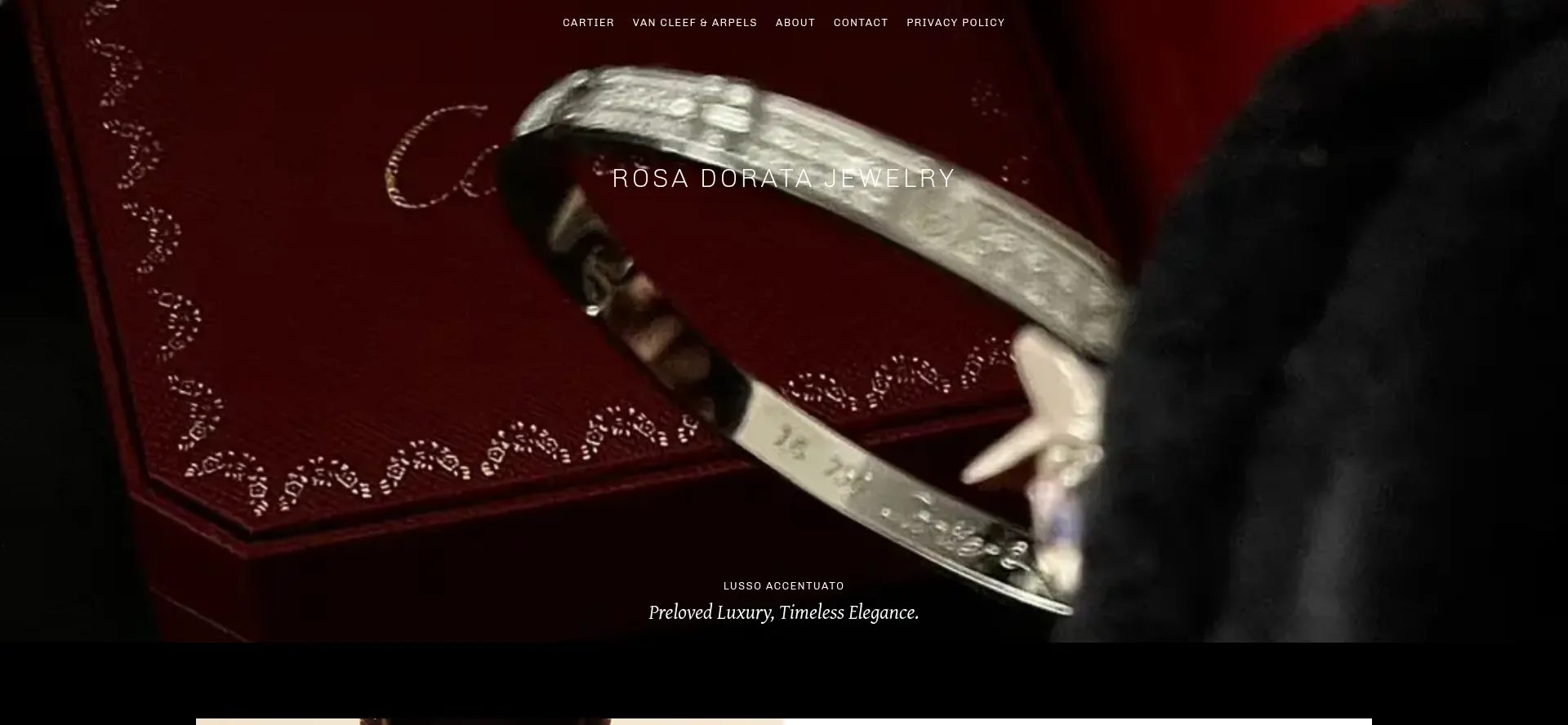 Website screenshot of Rosadoratajewels.com