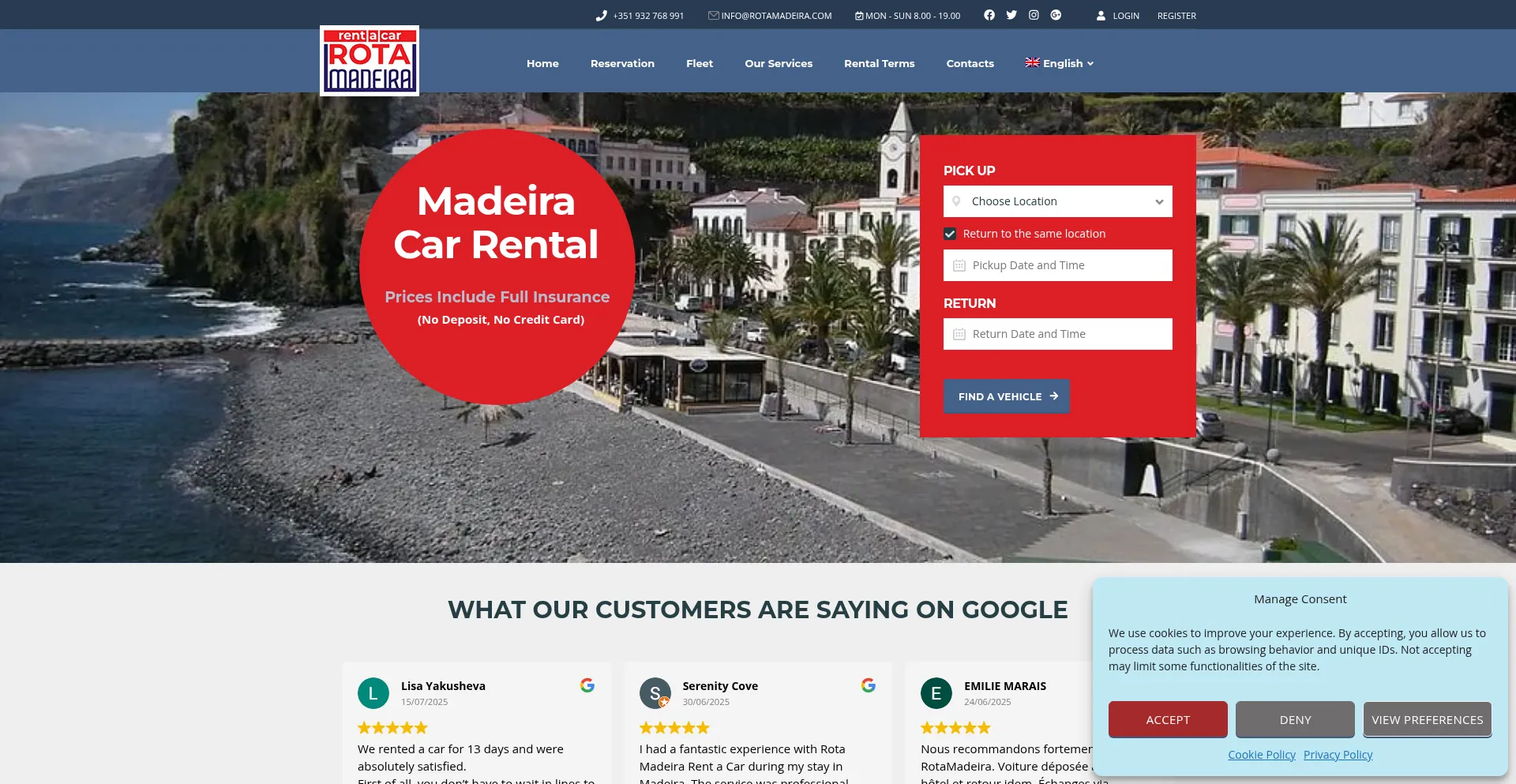 Website screenshot of Rotamadeira.com