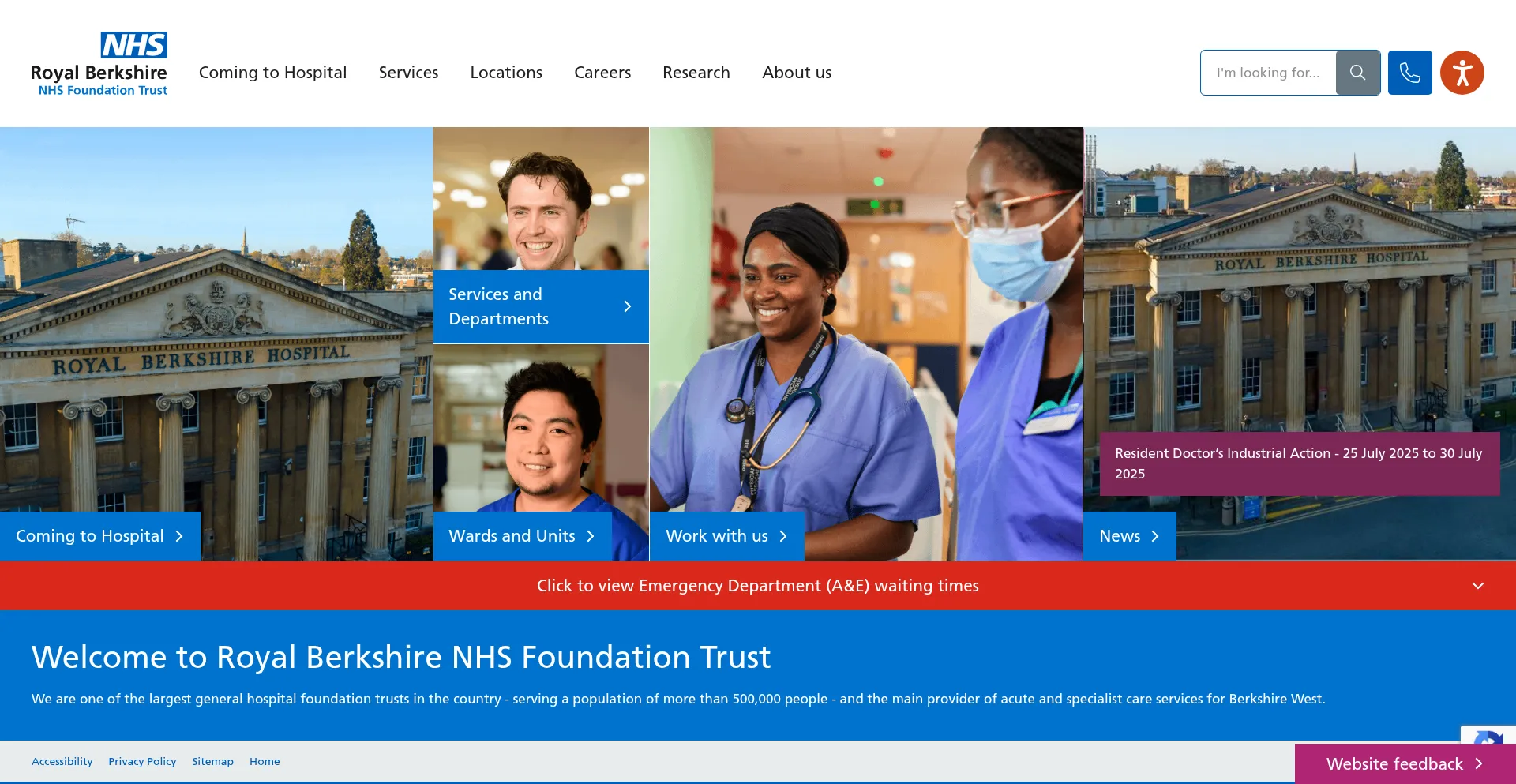 Website screenshot of Royalberkshirehospital.com