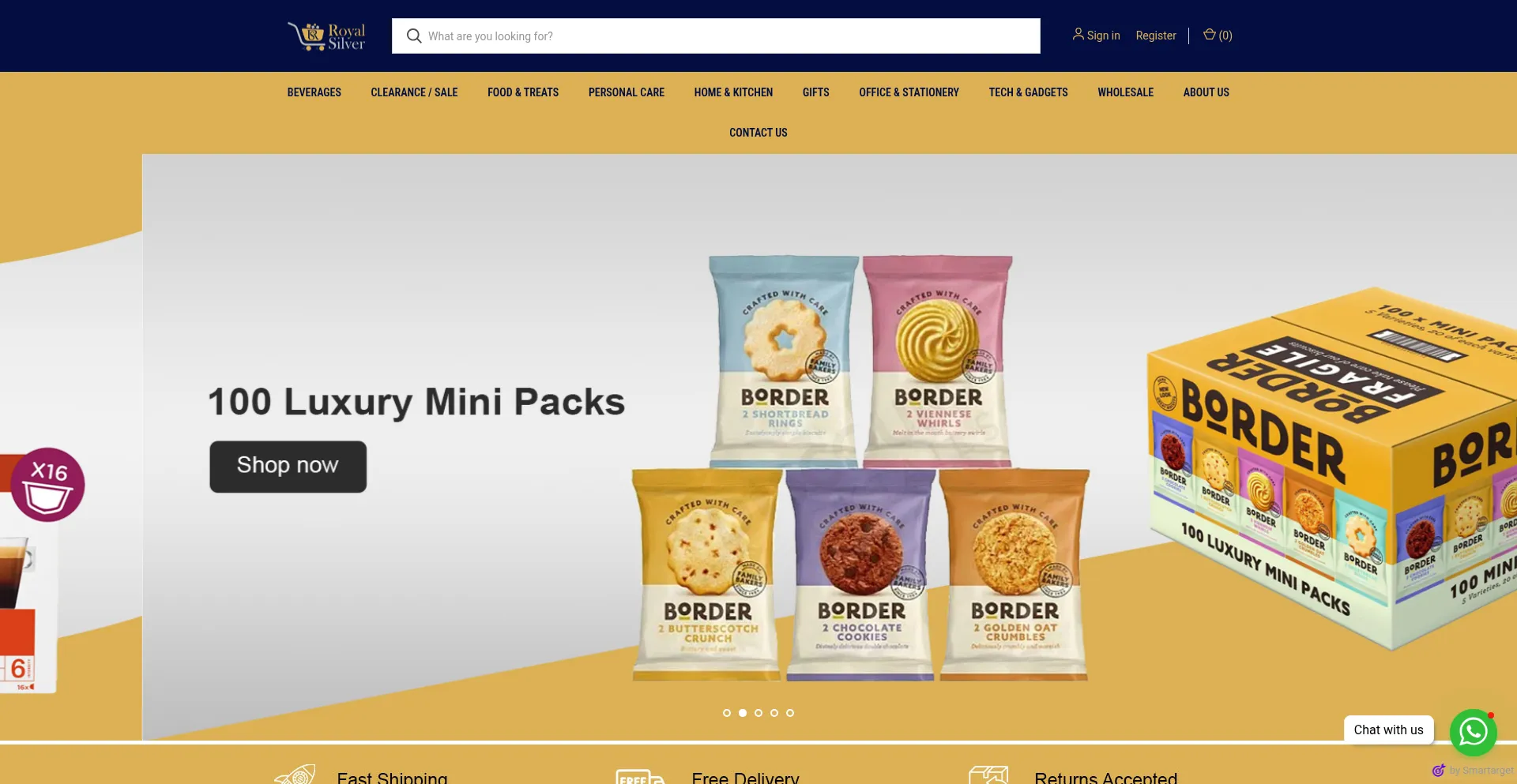 Website screenshot of Royalsilver.co.uk