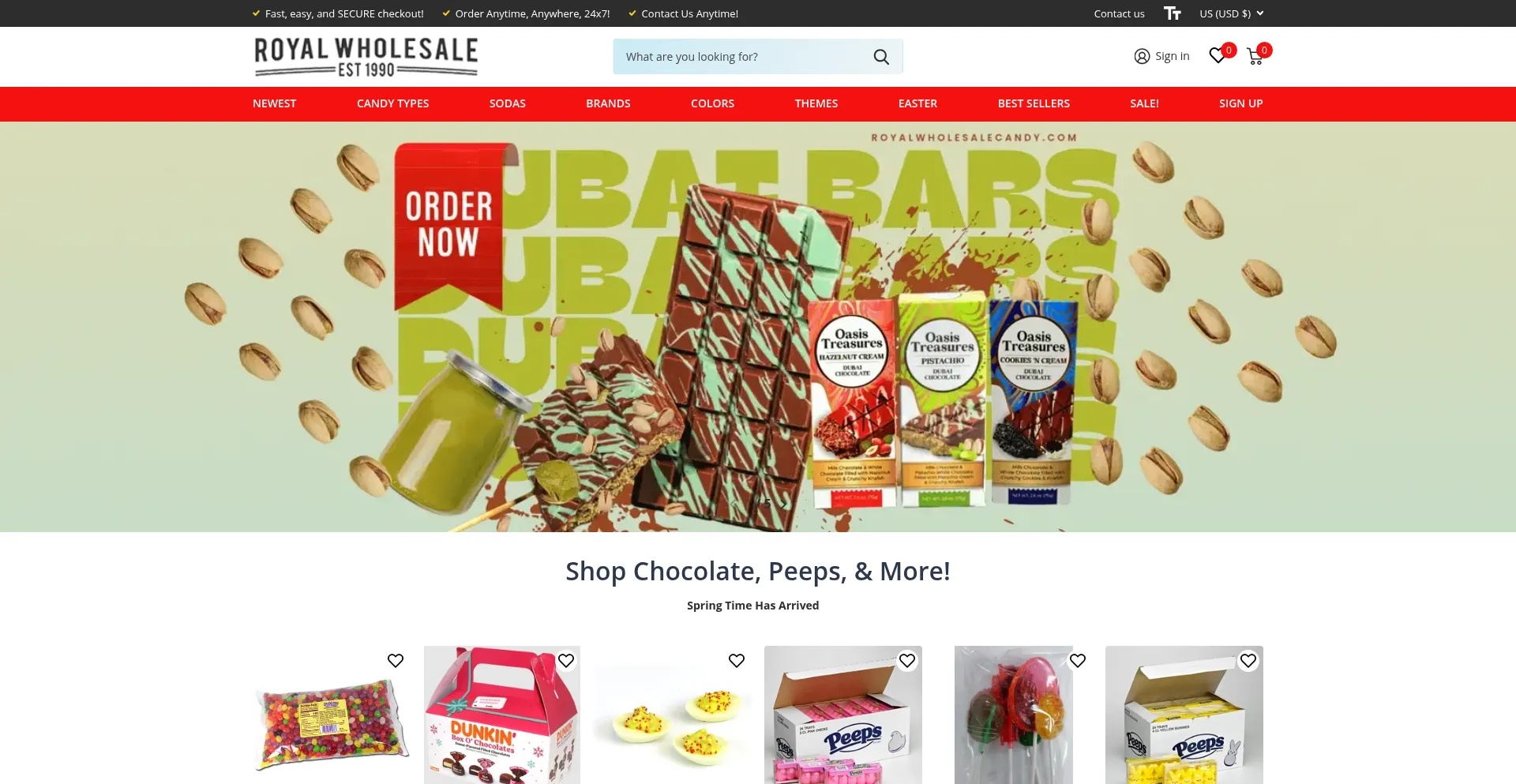 Website screenshot of Royalwholesalecandy.com