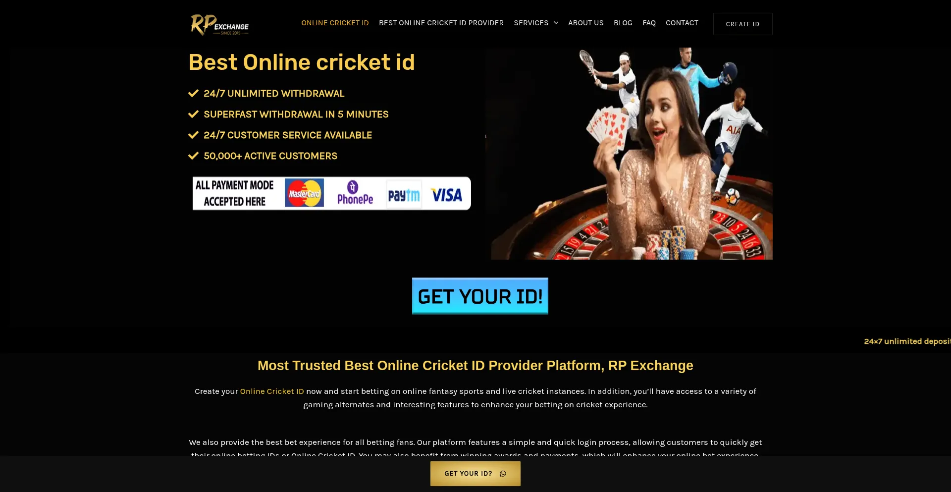 Website screenshot of Rpexchange777.com