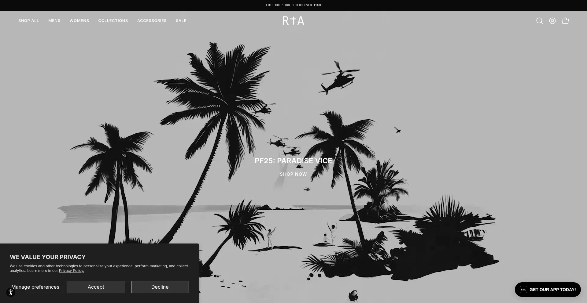 Website screenshot of Rta.com