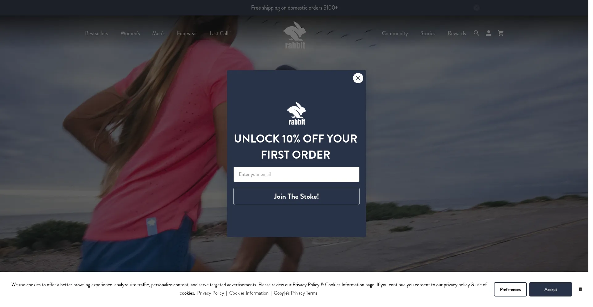 Website screenshot of Runinrabbit.com