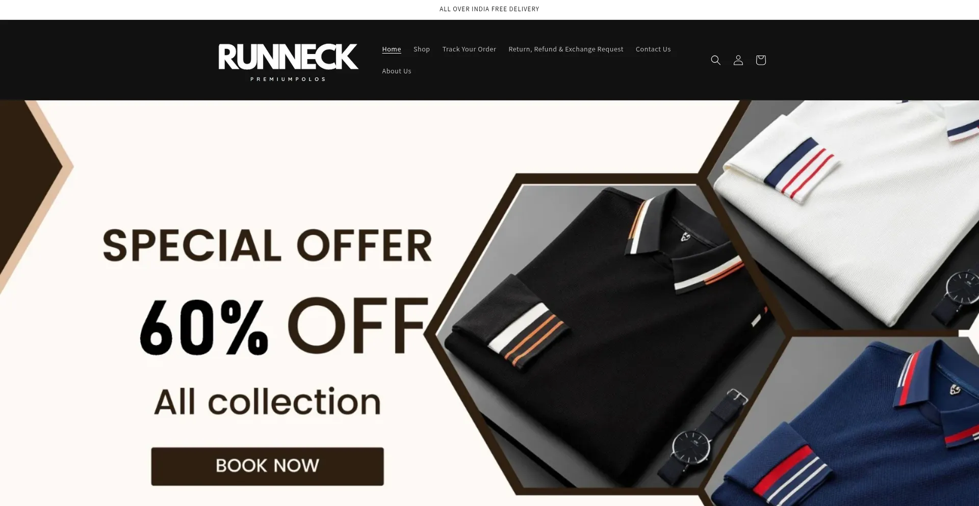 Website screenshot of Runneck.shop