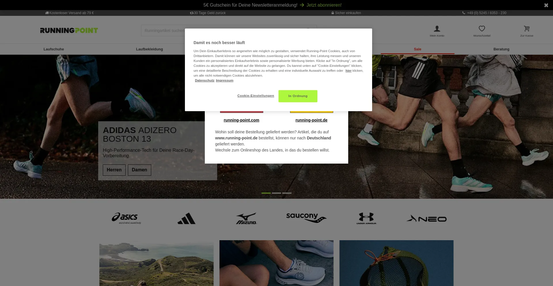 Website screenshot of Running-point.de