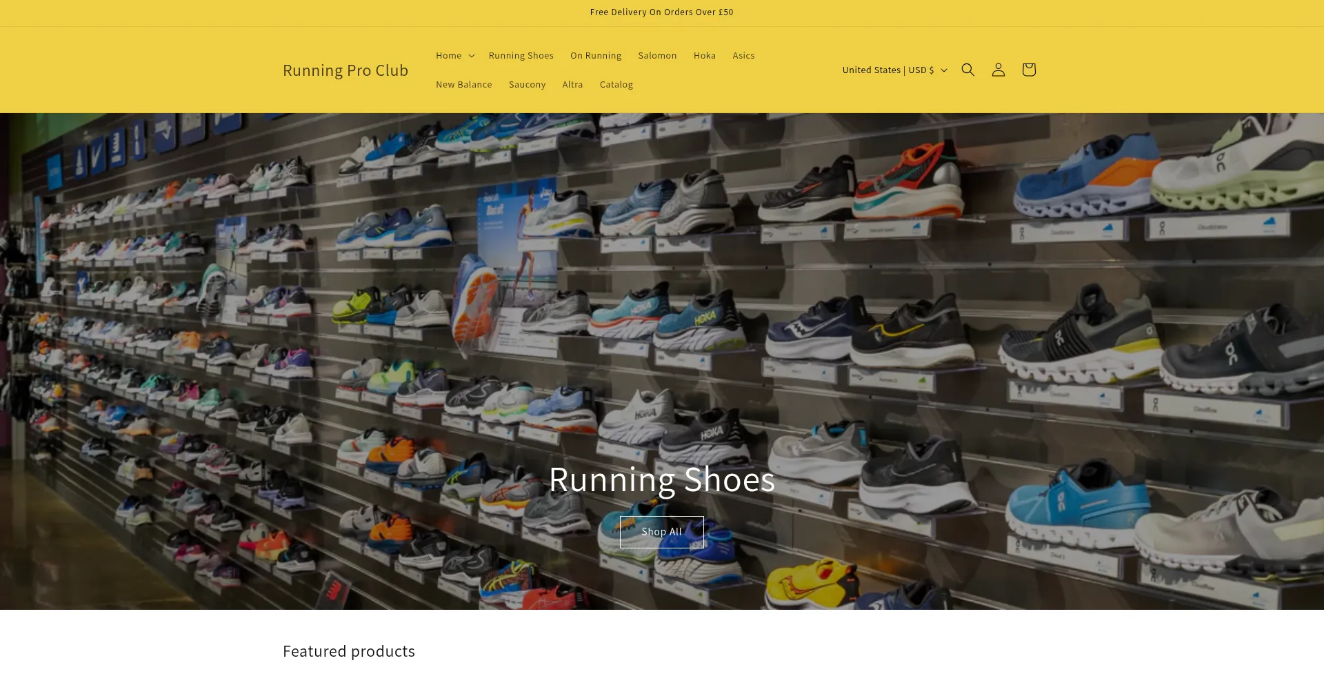 Website screenshot of Runningproclub.com