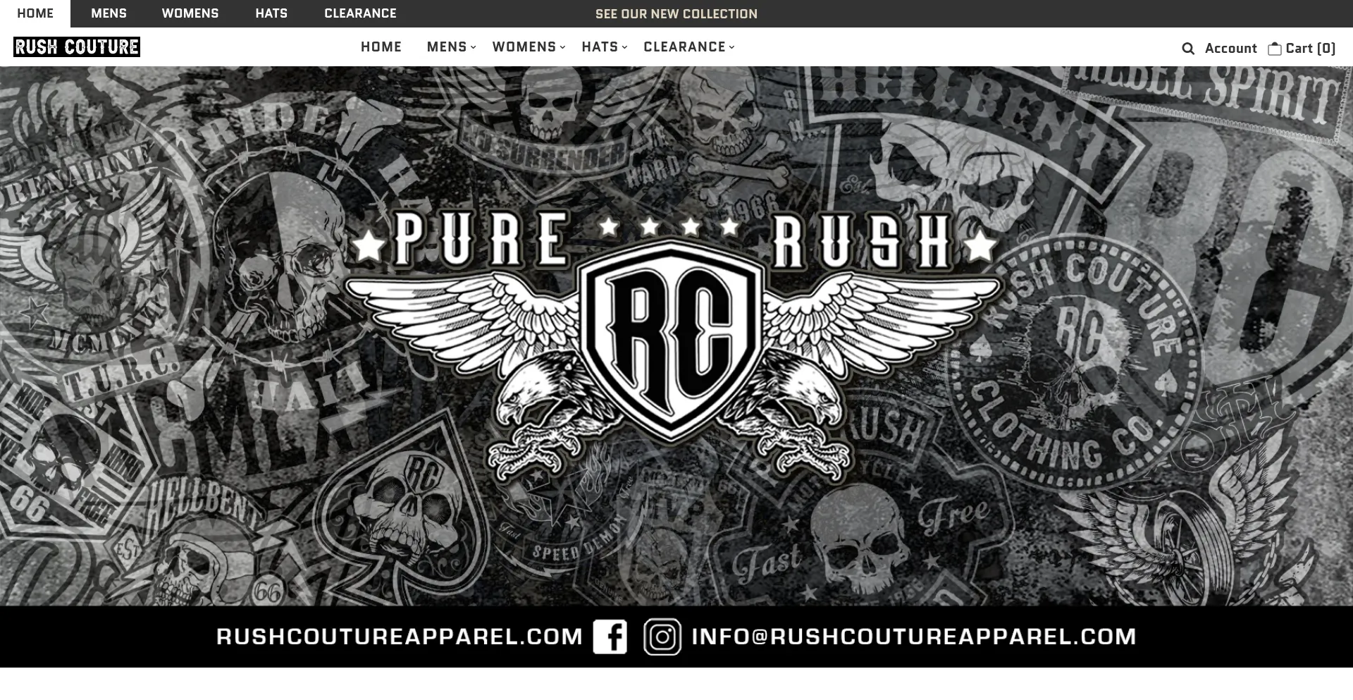 Website screenshot of Rushcoutureapparel.com