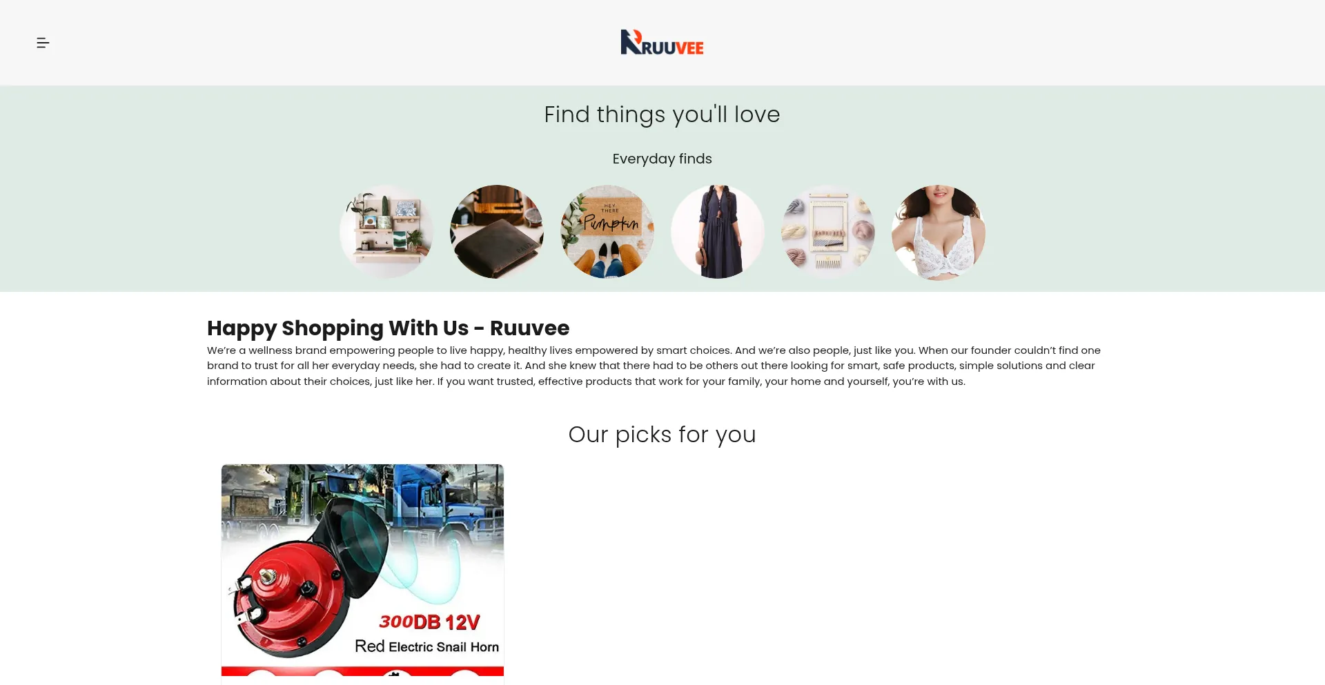 Website screenshot of Ruuvee.com