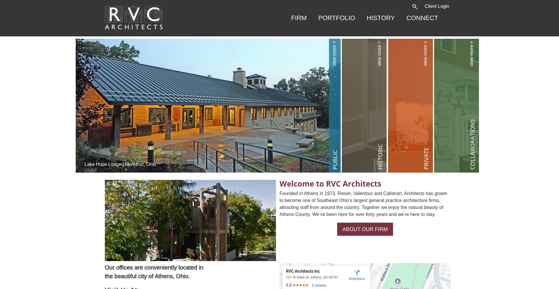 Website screenshot of Rvcarchitects.com