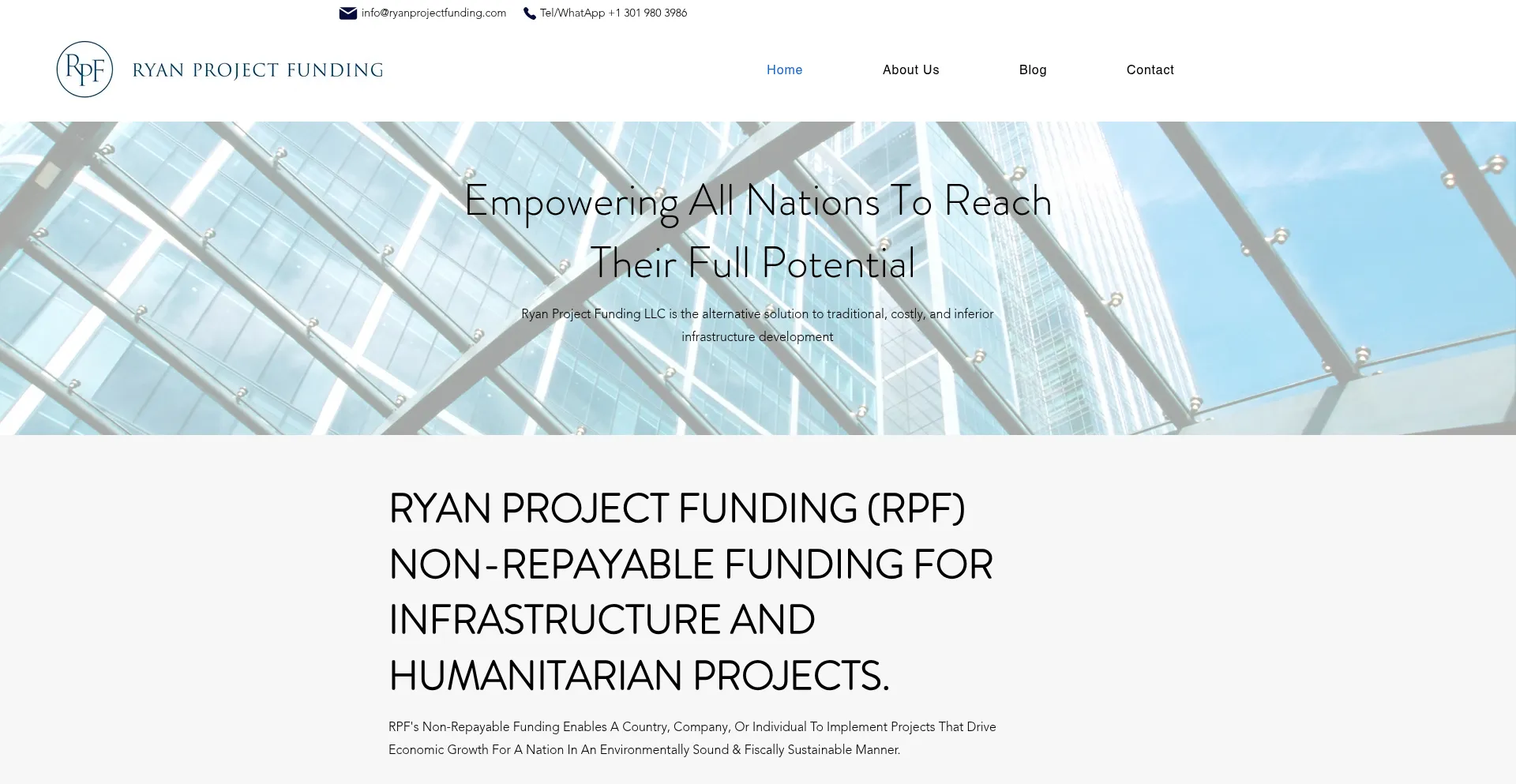 Website screenshot of Ryanprojectfunding.com