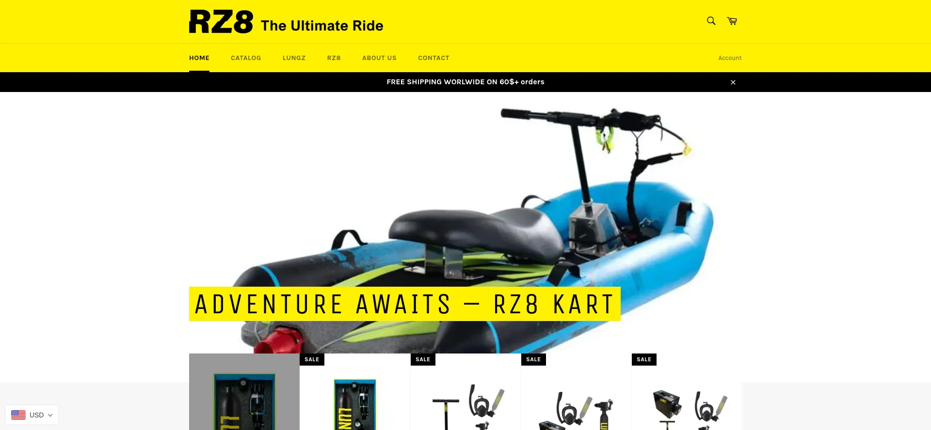 Website screenshot of Rz8kart.com