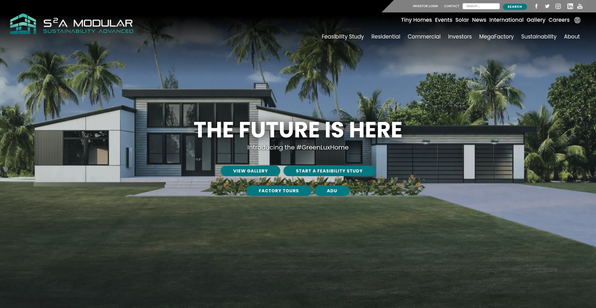 Website screenshot of S2amodular.com