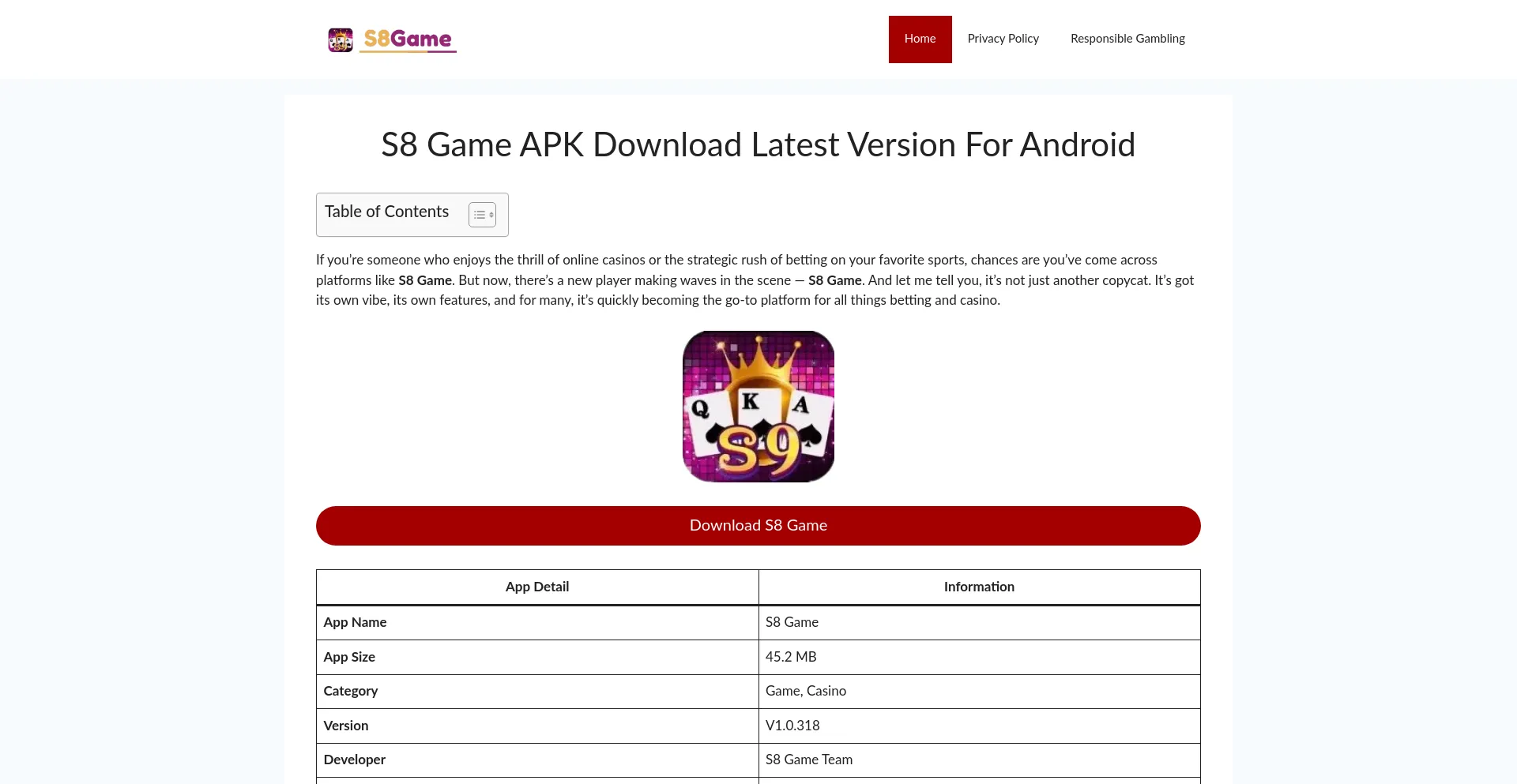 Website screenshot of S8-game.cc