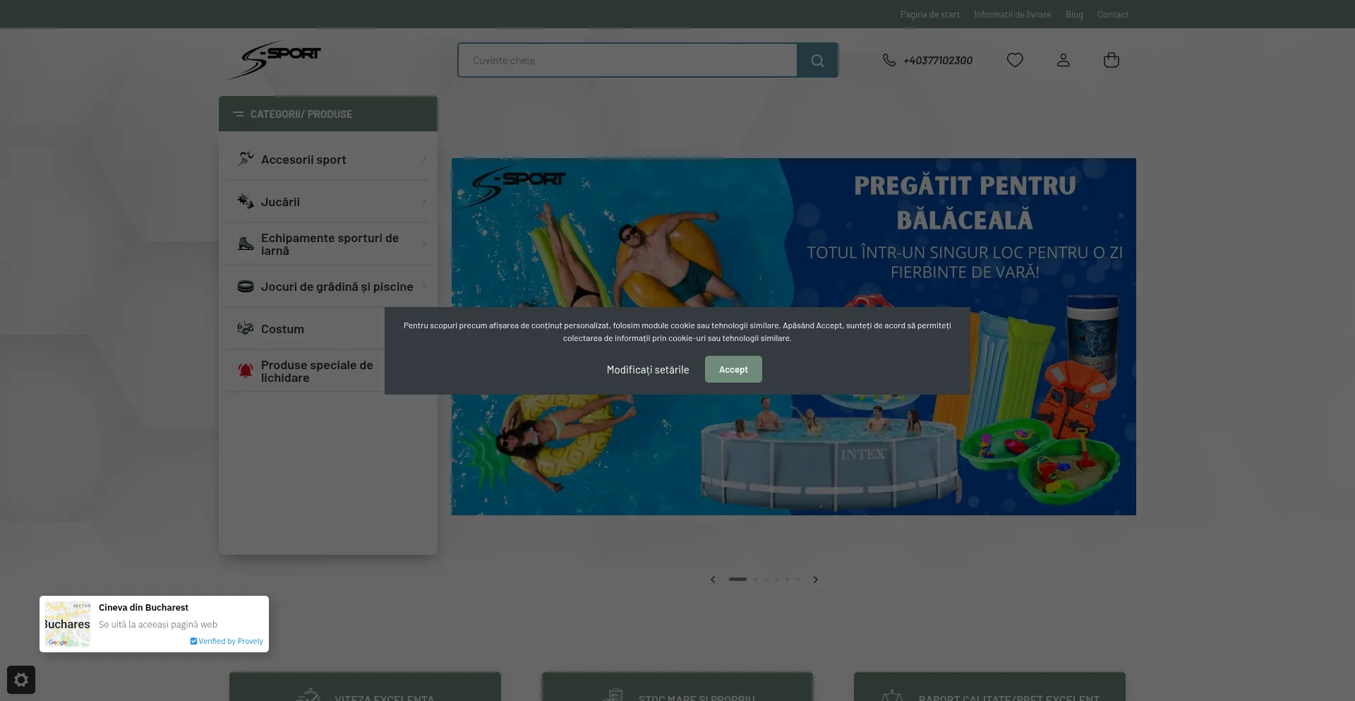 Website screenshot of S-sport.ro