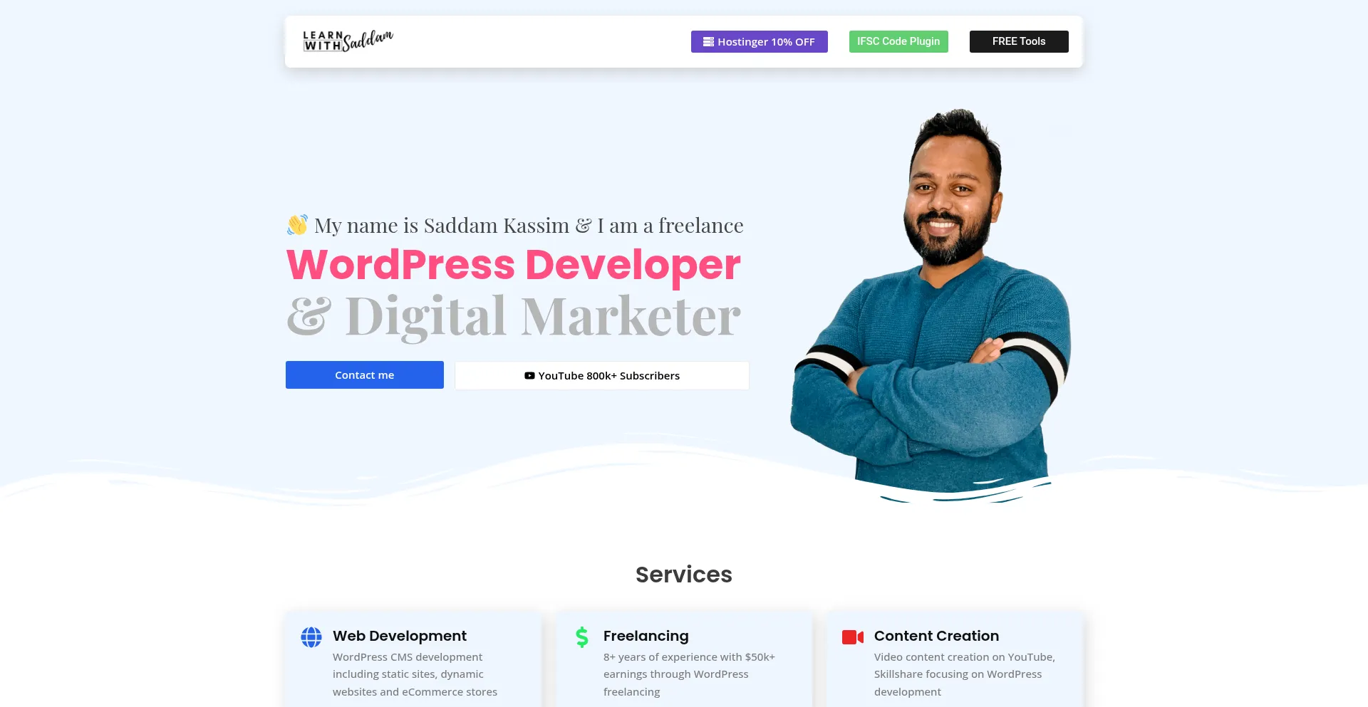 Website screenshot of Saddamkassim.com