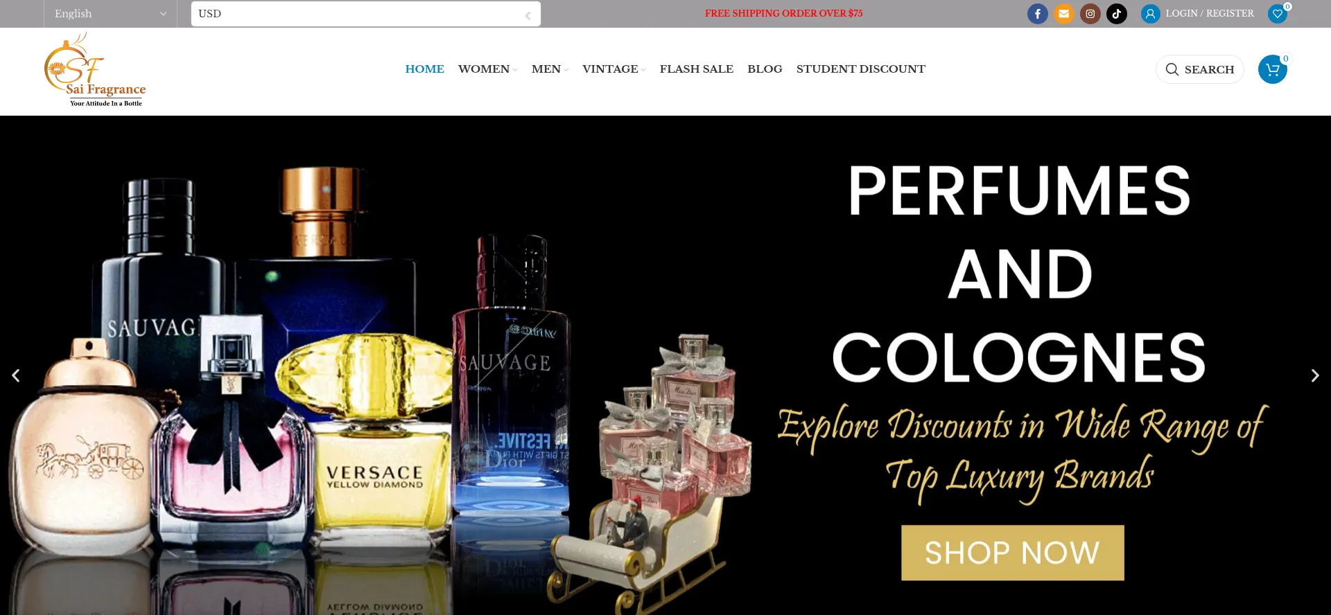 Website screenshot of Saifragrance.com