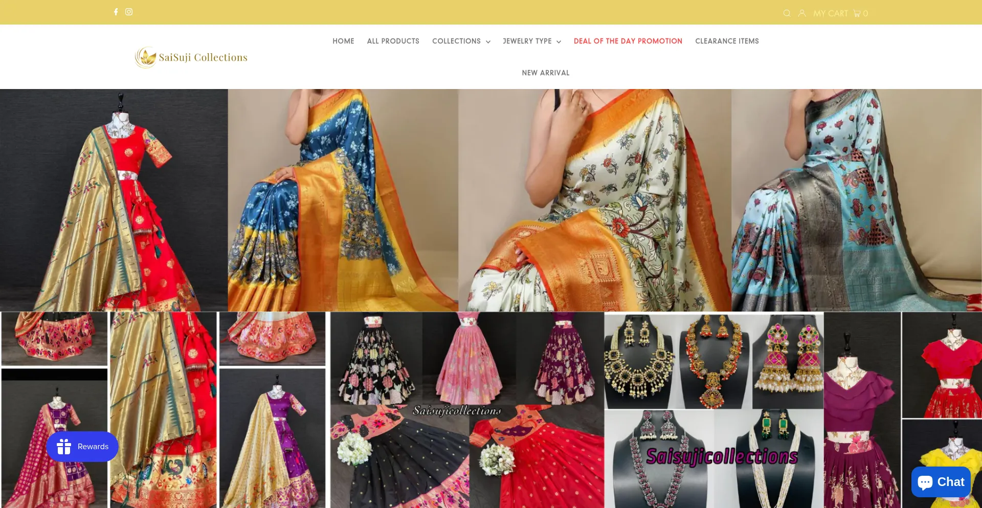 Website screenshot of Saisujicollections.com