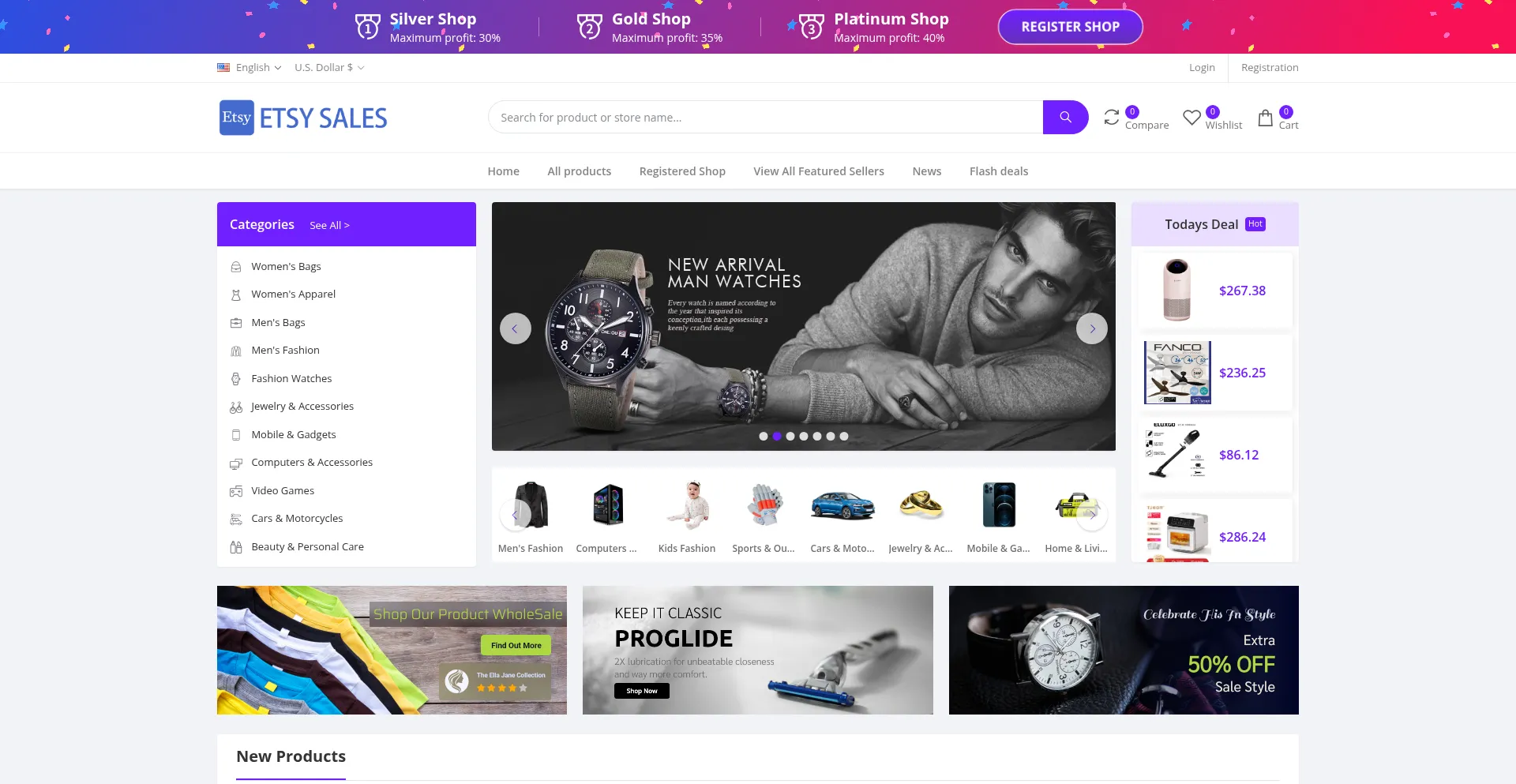 Website screenshot of Salesetsy.com