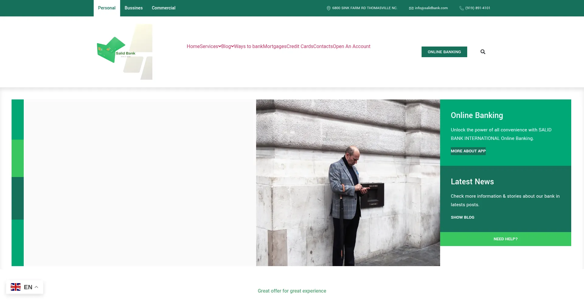 Website screenshot of Salidbank.com