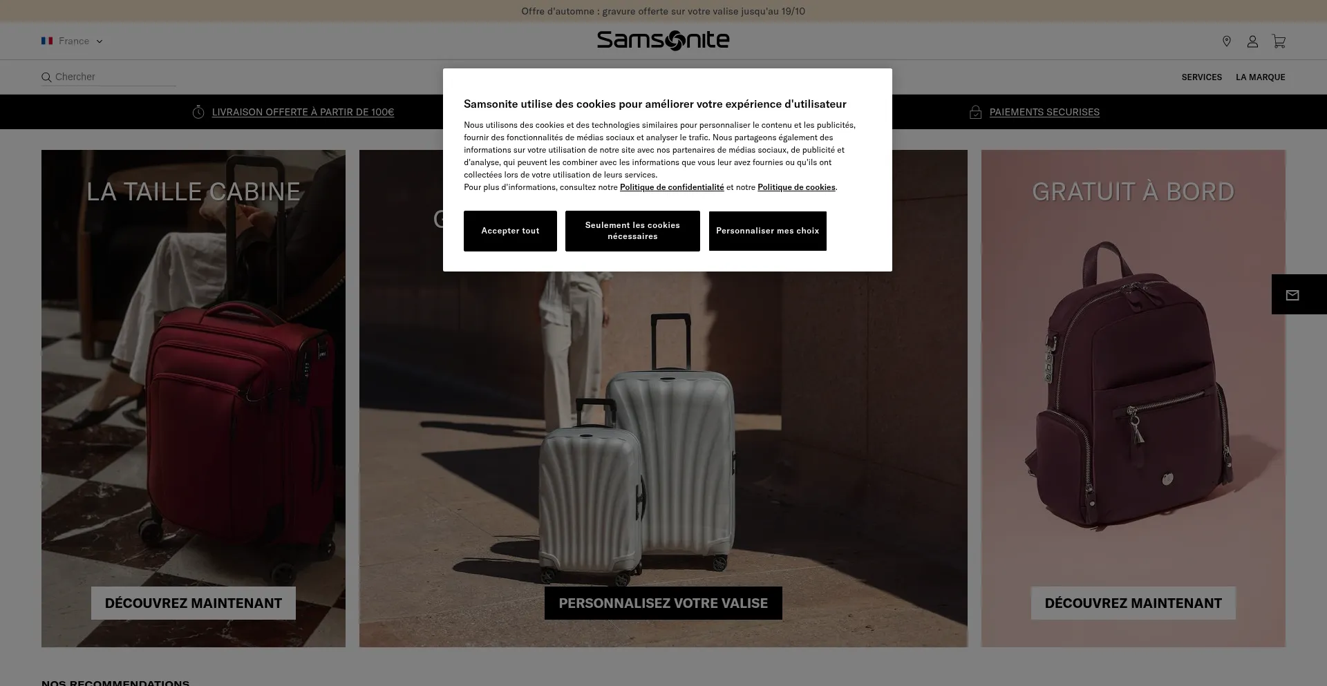 Samsonite.fr Screenshot