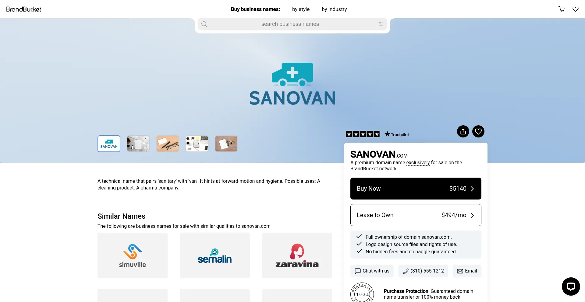Website screenshot of Sanovan.com