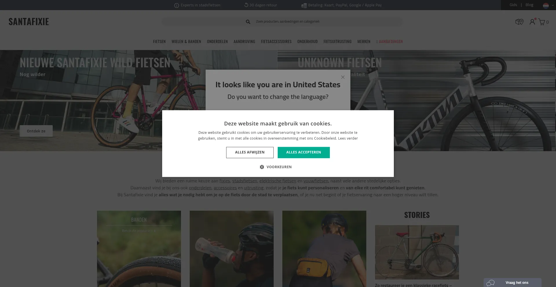 Website screenshot of Santafixie.nl