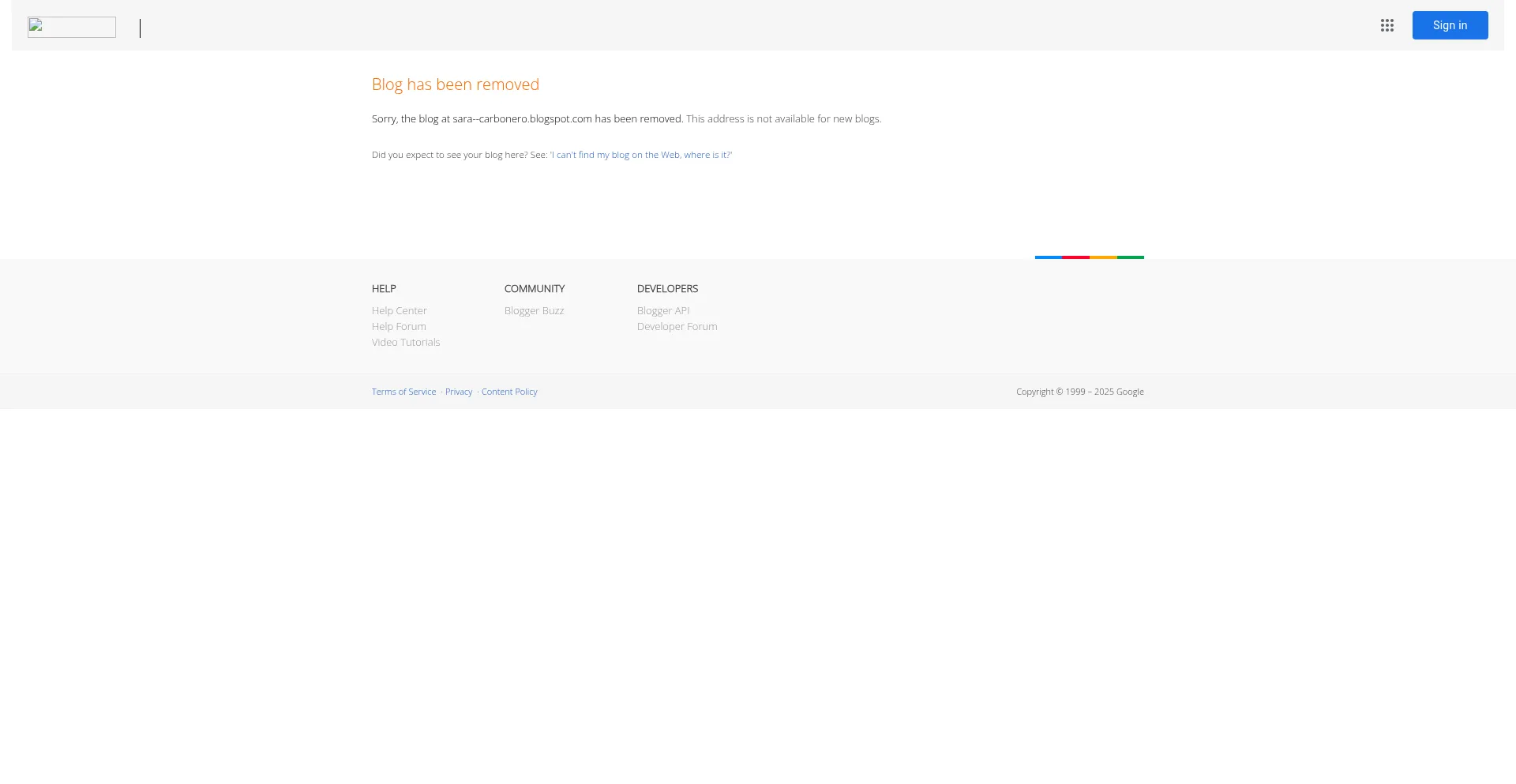Website screenshot of Sara--carbonero.blogspot.com