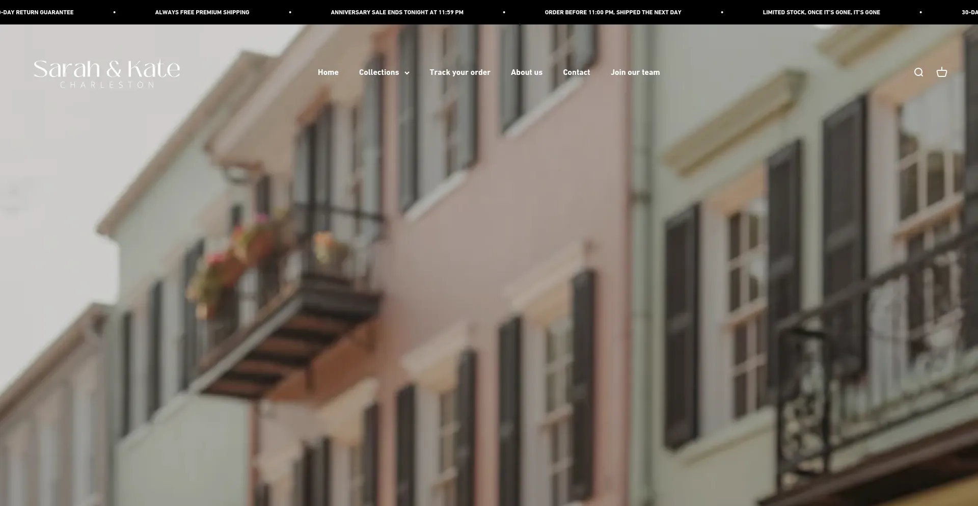 Website screenshot of Sarahkatecharleston.com