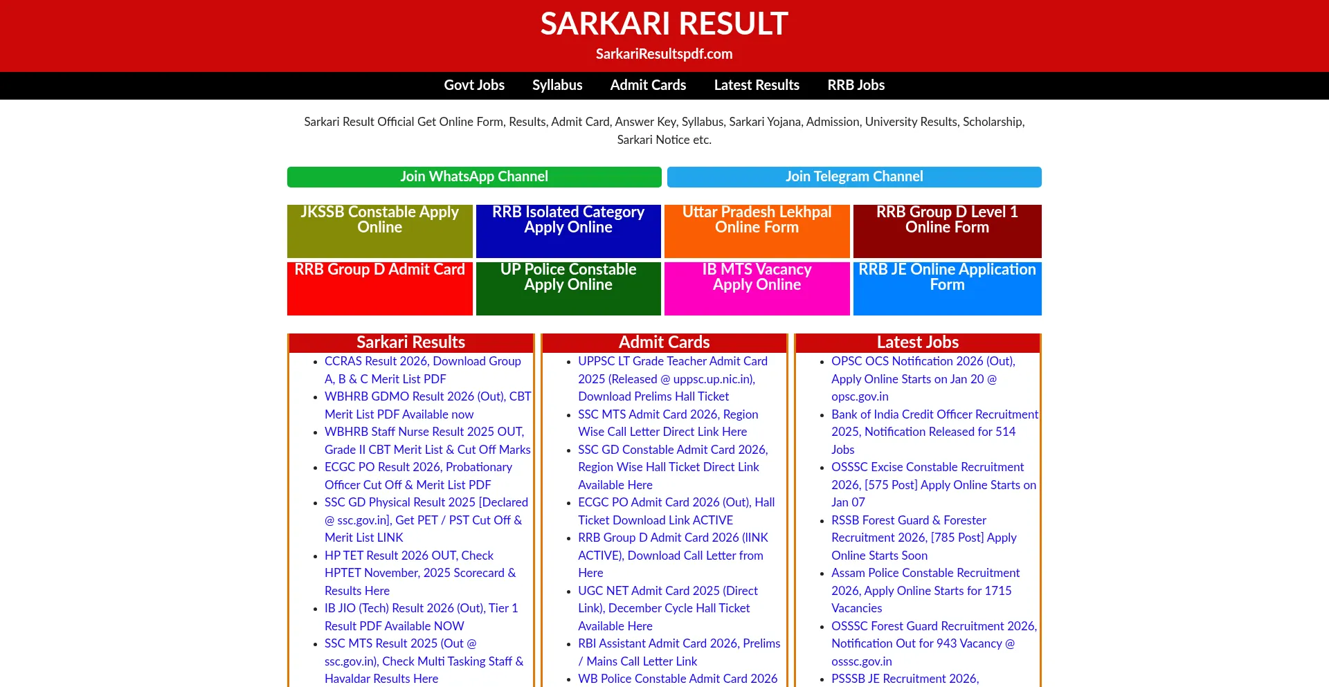 Sarkariresultspdf.com