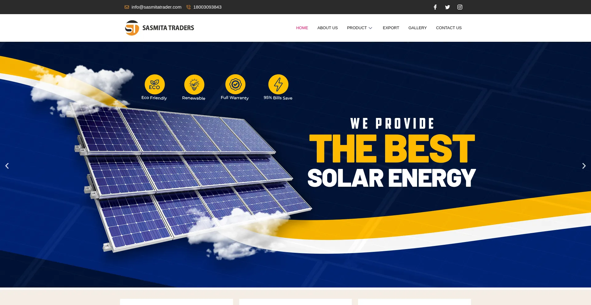 Website screenshot of Sasmitatrader.com