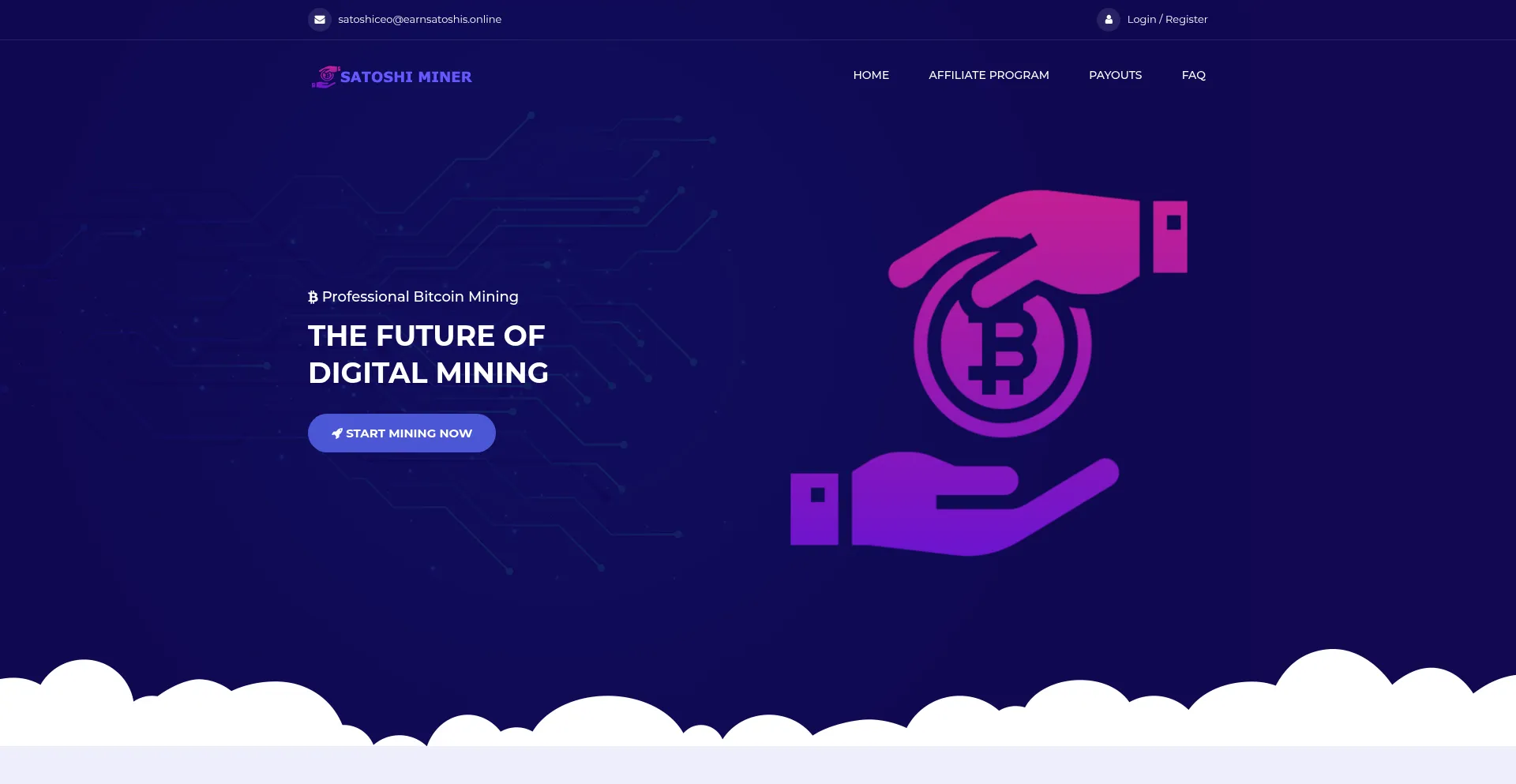Website screenshot of Satoshisminer.pro