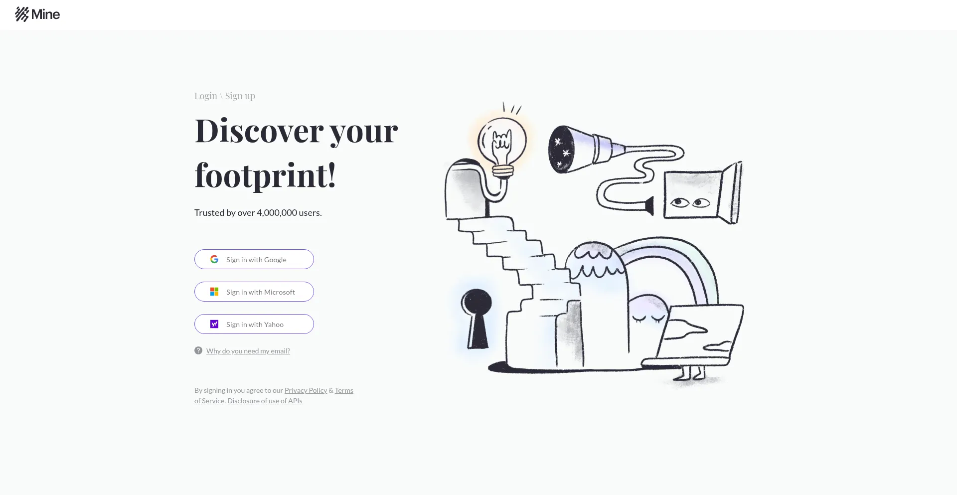 Website screenshot of Saymineapp.com