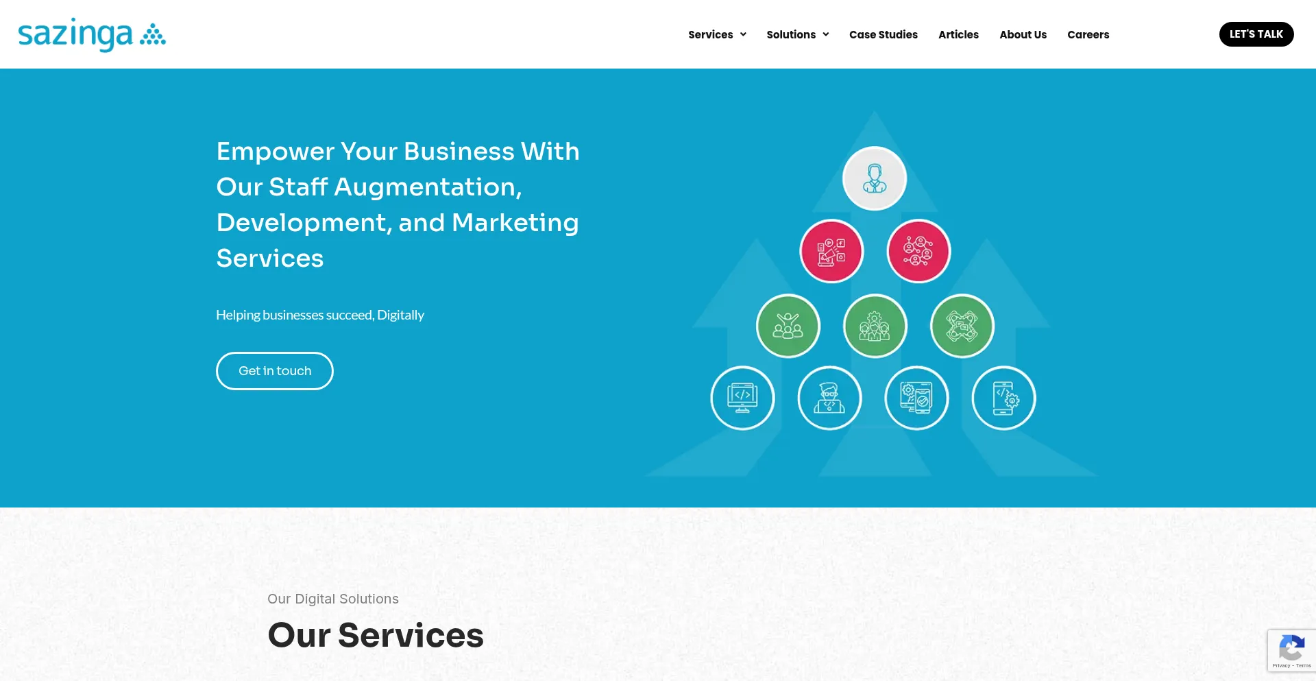 Website screenshot of Sazinga.com