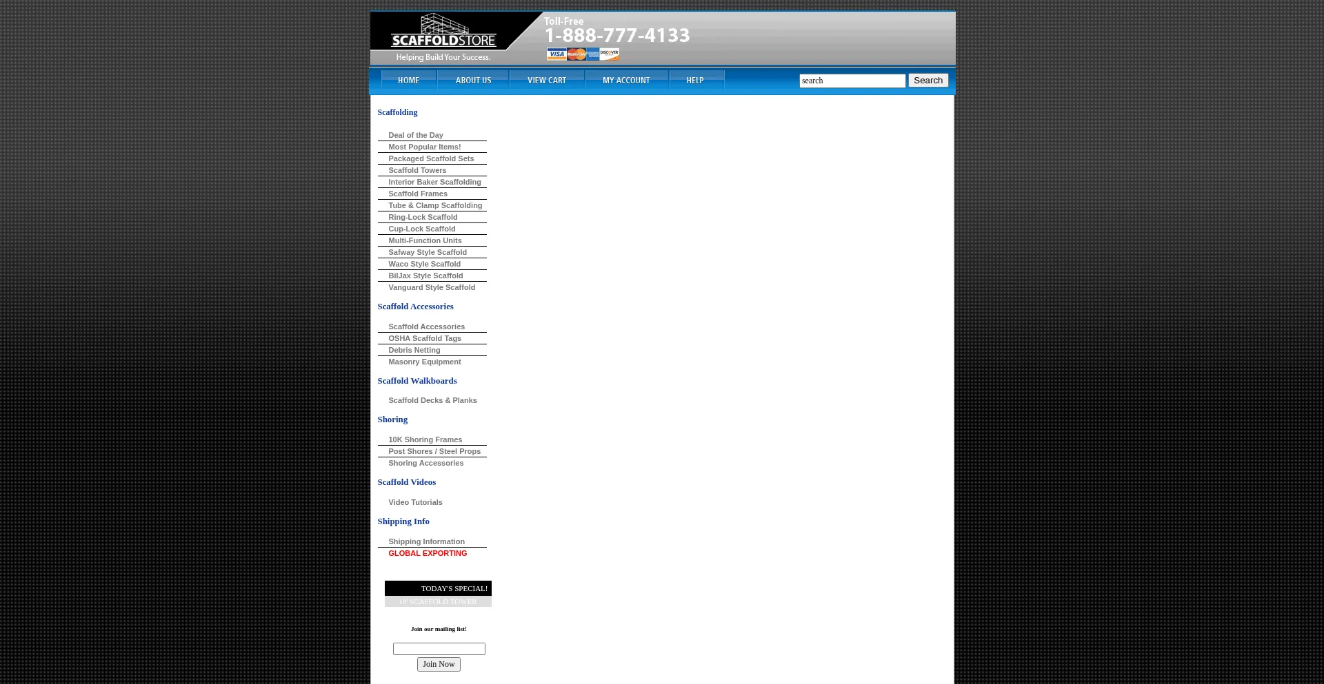 Scaffoldstore.com Screenshot