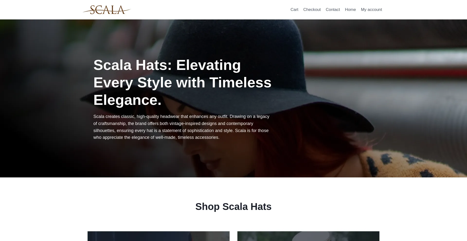 Website screenshot of Scalahatsco.com