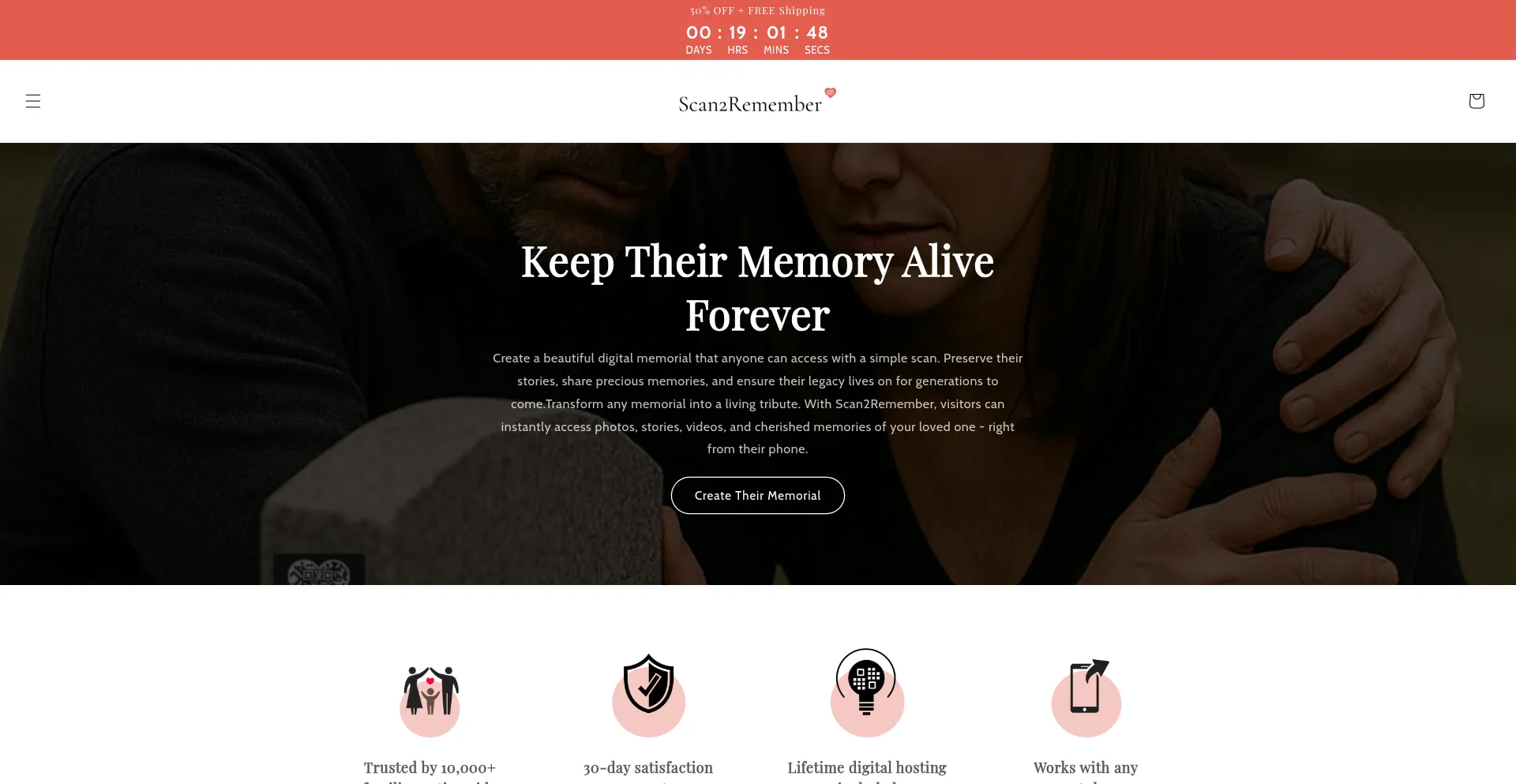 Website screenshot of Scan2remember.com