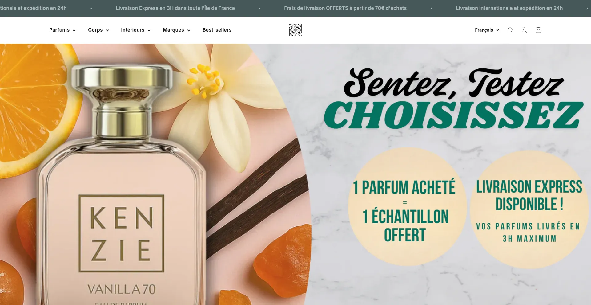 Website screenshot of Scentoria.fr