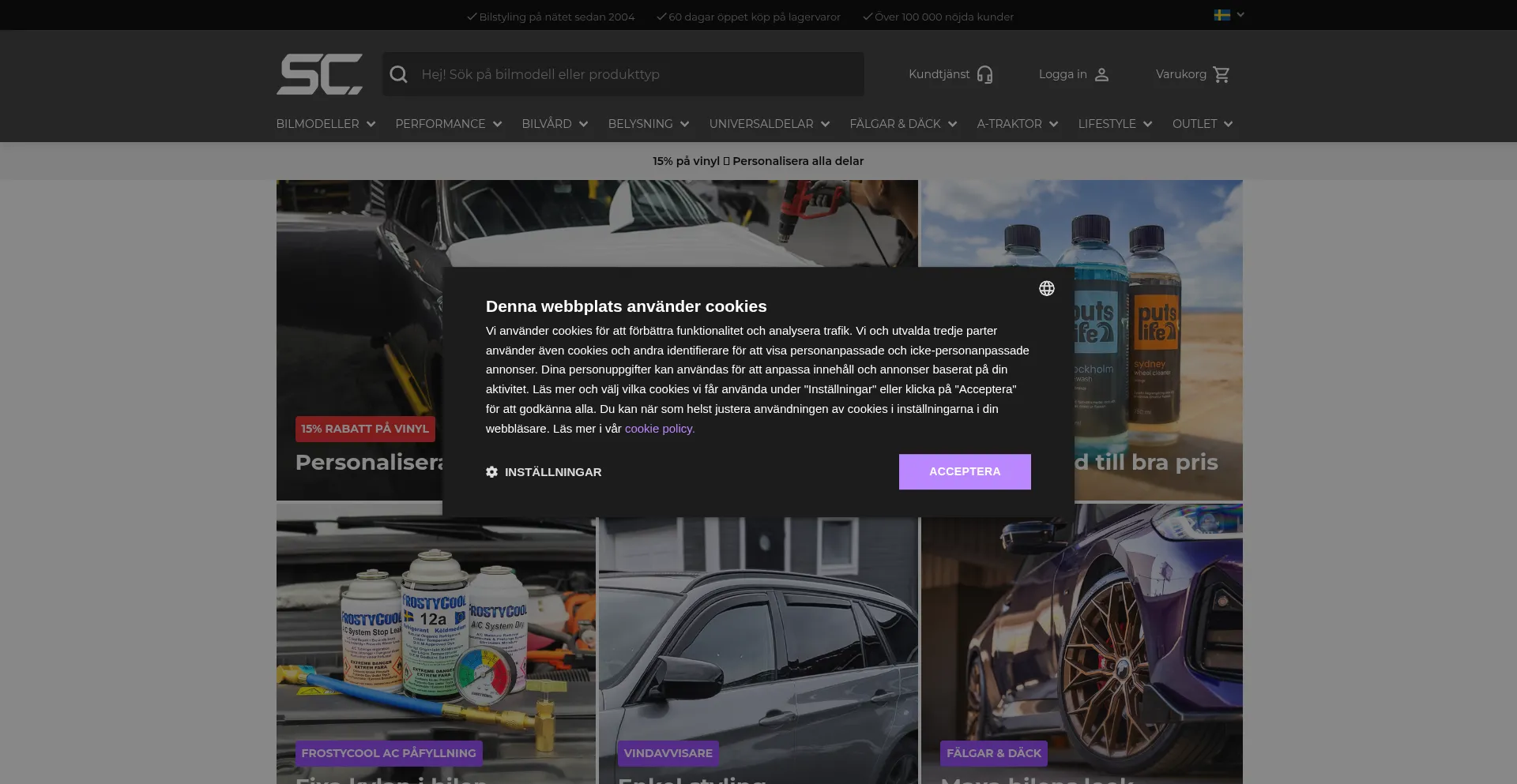 Website screenshot of Scstyling.com