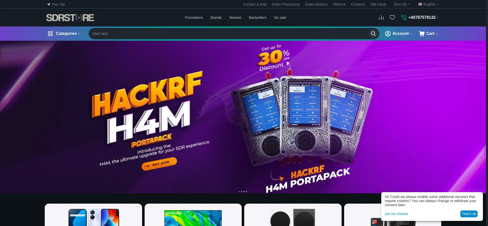 Website screenshot of Sdrstore.eu