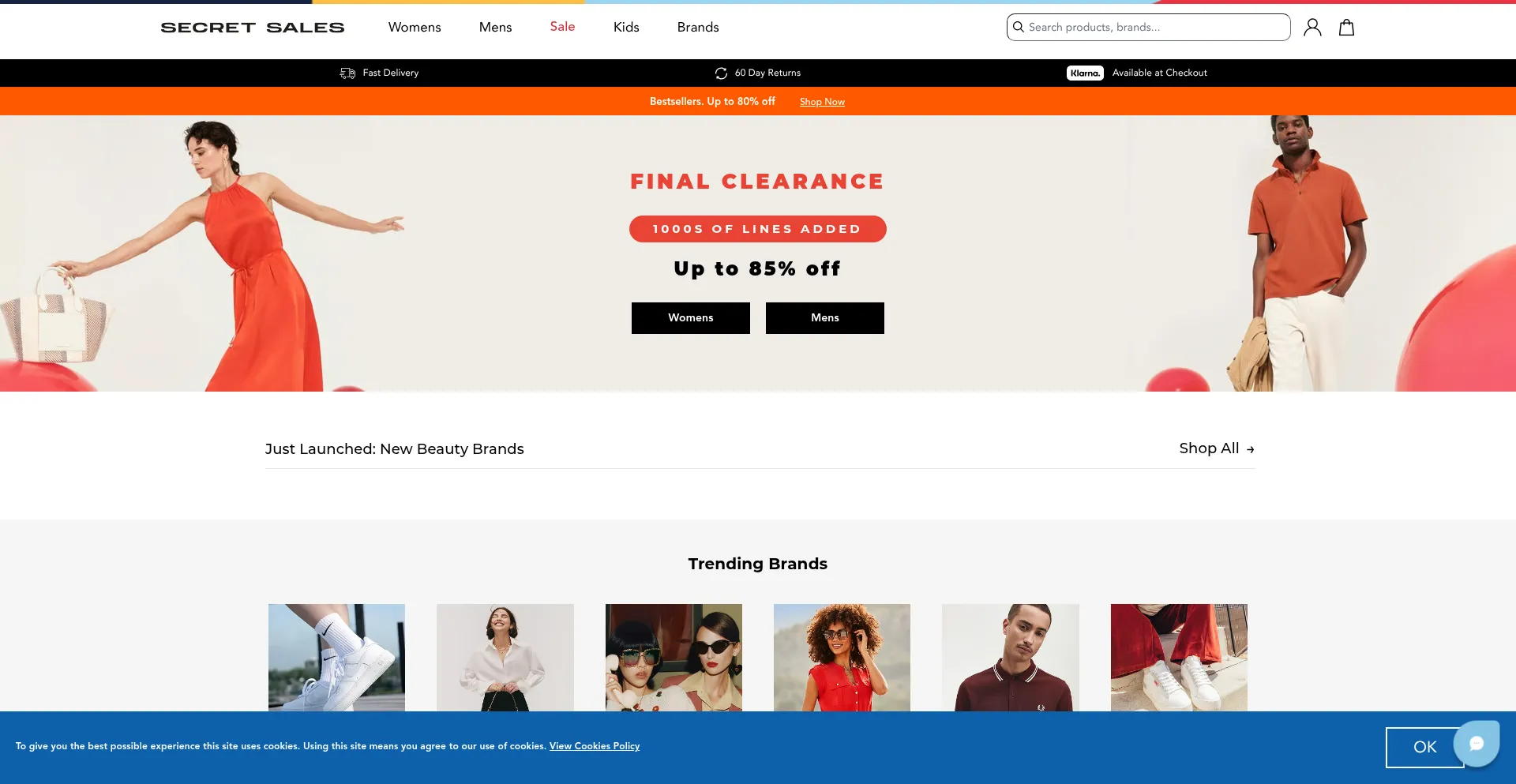 Website screenshot of Secretsales.com