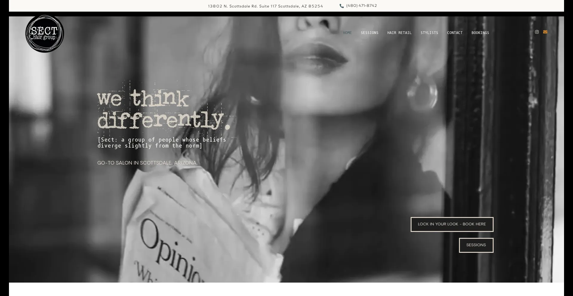 Website screenshot of Secthair.com